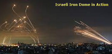 Israels Iron Dome in Action- shooting down Hamas ro kets